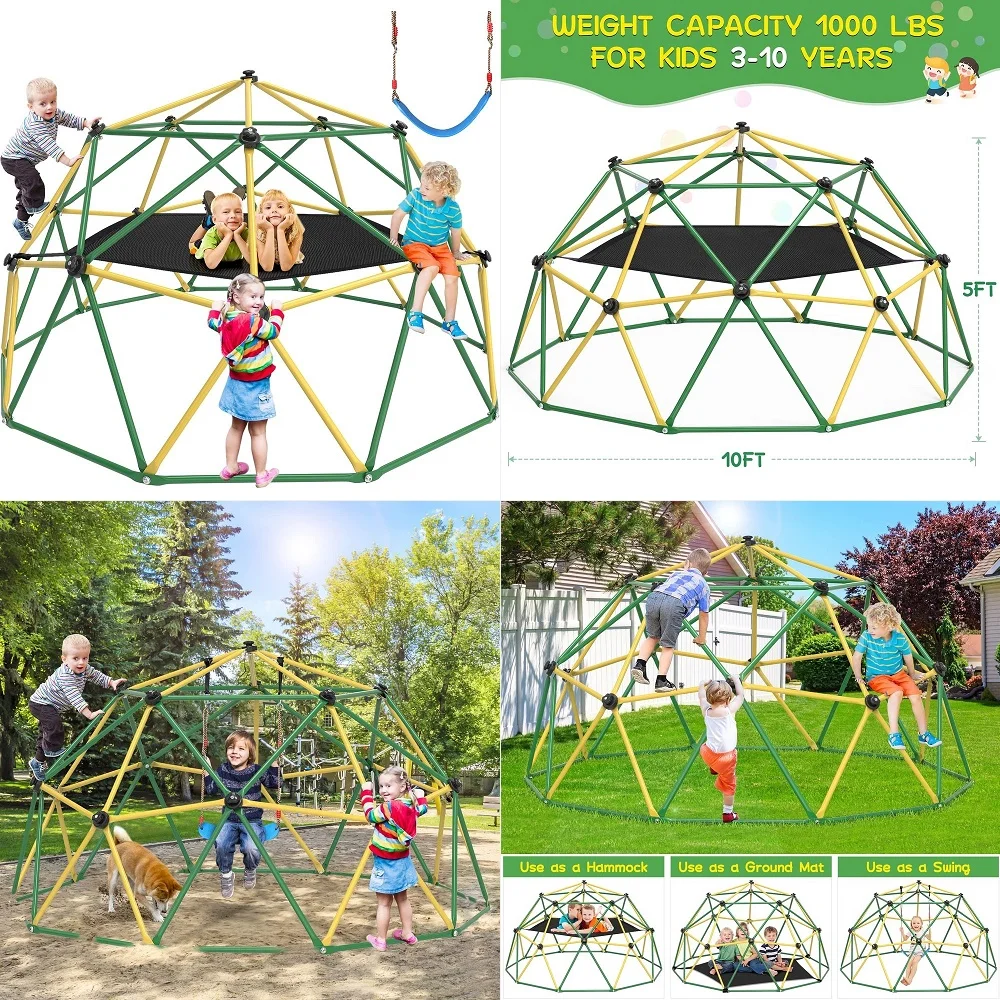 Kids Outdoor Jungle Gym Dome - Climbing Dome, 10FT Dome Climber with