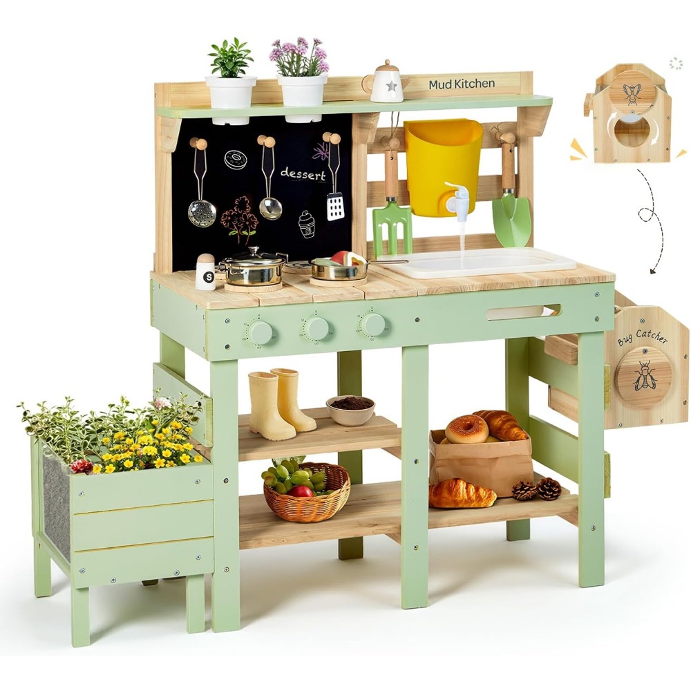 Kids Outdoor Sink - Kids Outdoor Mud Kitchen with Bug