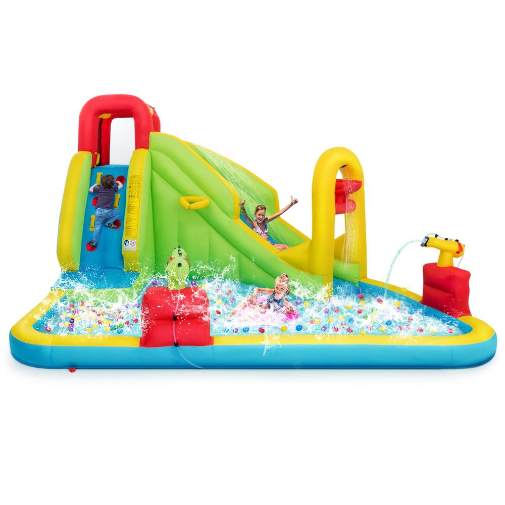 Kids Outdoor Climbing Wall - JOY Inflatable Water Slide, 7in1 Blow