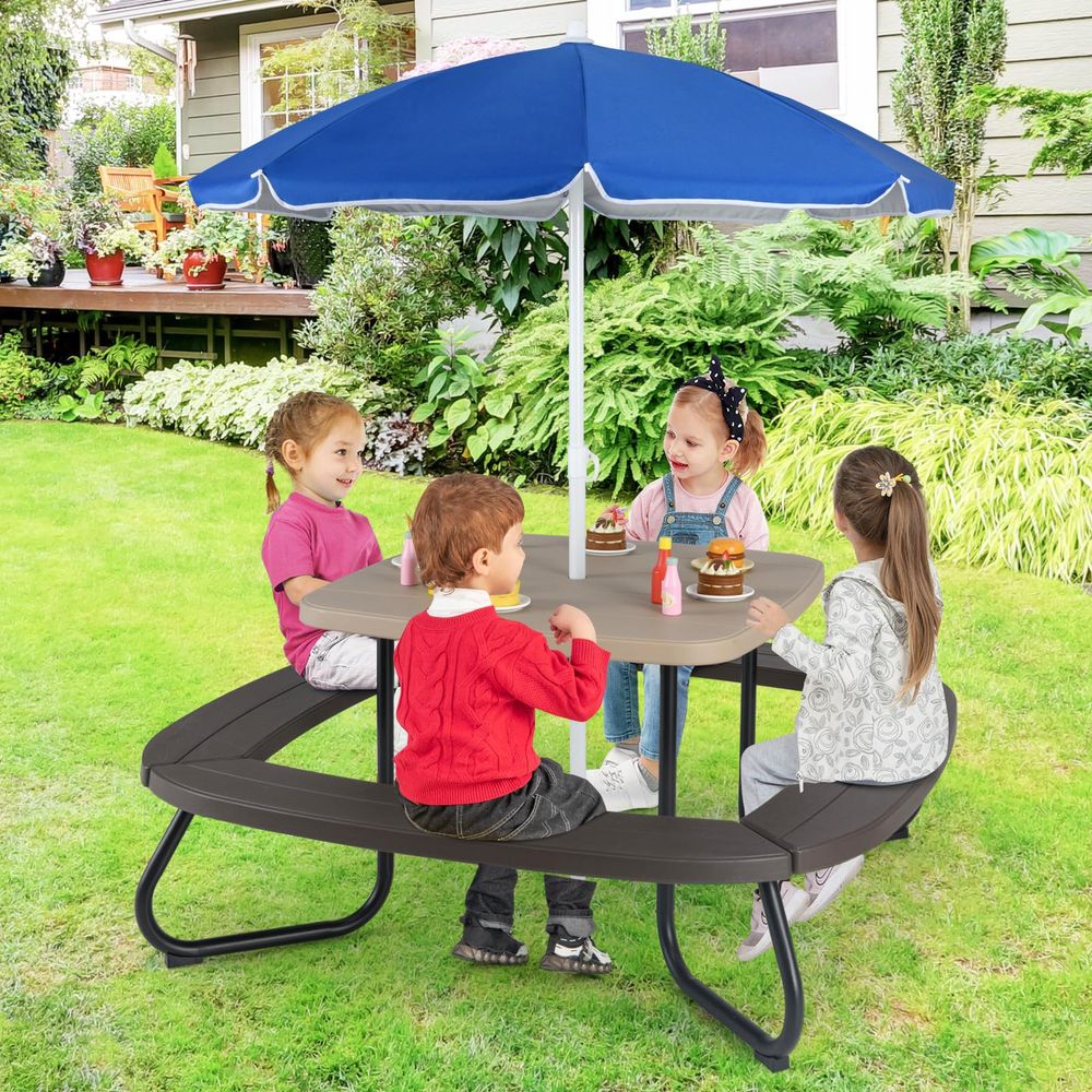 Kids Outdoor Chair And Table - Kids Picnic Table, 8 Person Kids