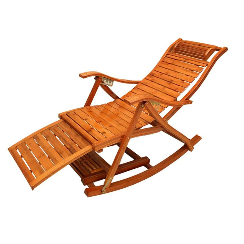 Kids Outdoor Folding Chair - Bamboo Rocking Chair Adjustable Folding Recliner
