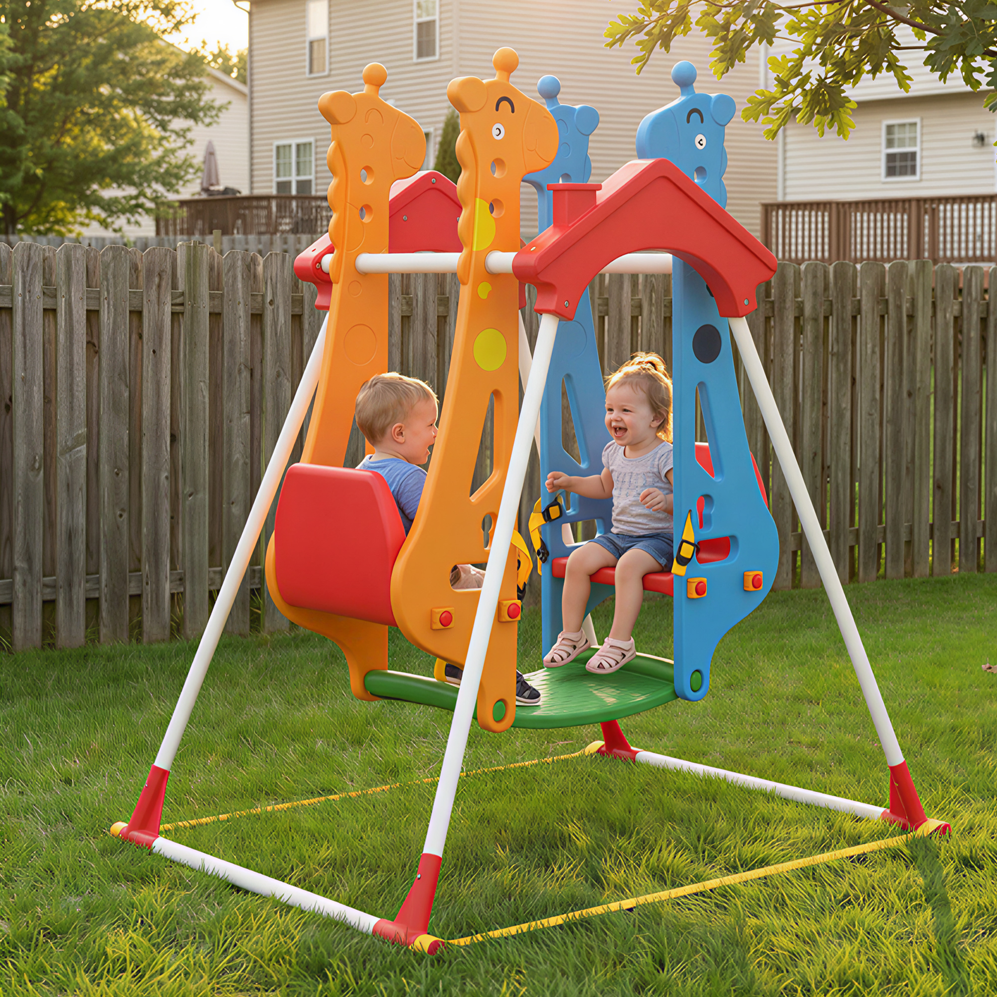 Kids Outdoor Swing And Slide - Face To Face Kids Swing Stable