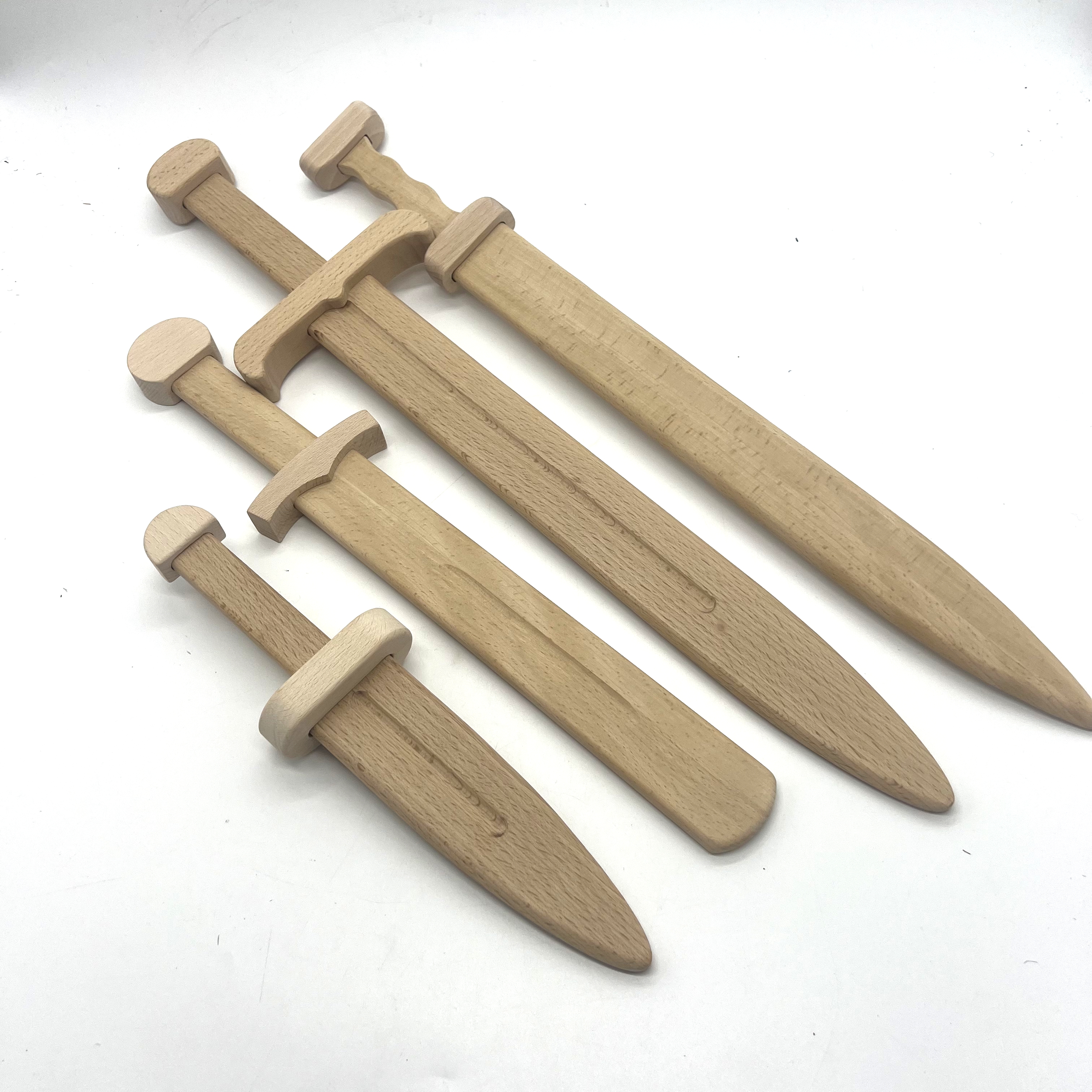 Kids Unique Outdoor Toys - 4Pcs Wooden Sword Toy Boy Children