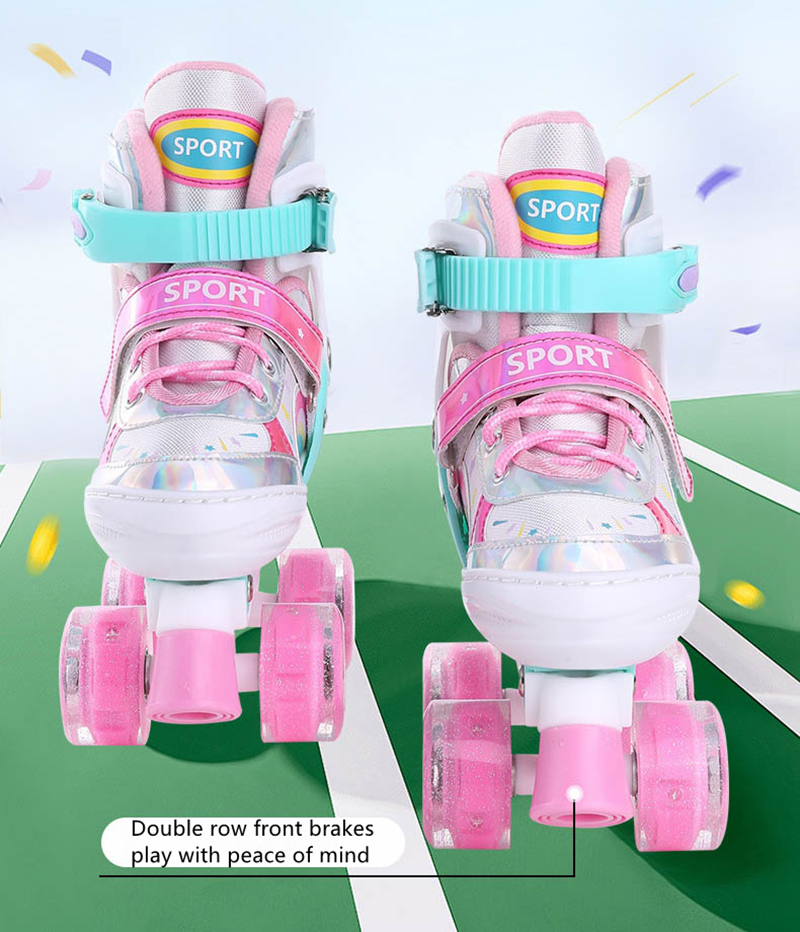 Kids Outdoor Quad - Kids Double Row Roller Skates Shoes