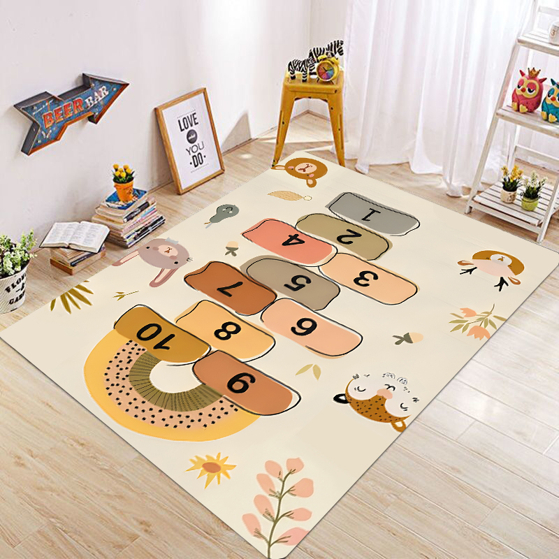 Kids Outdoor Park - Cute Cartoon Animal Hopscotch Play Rug