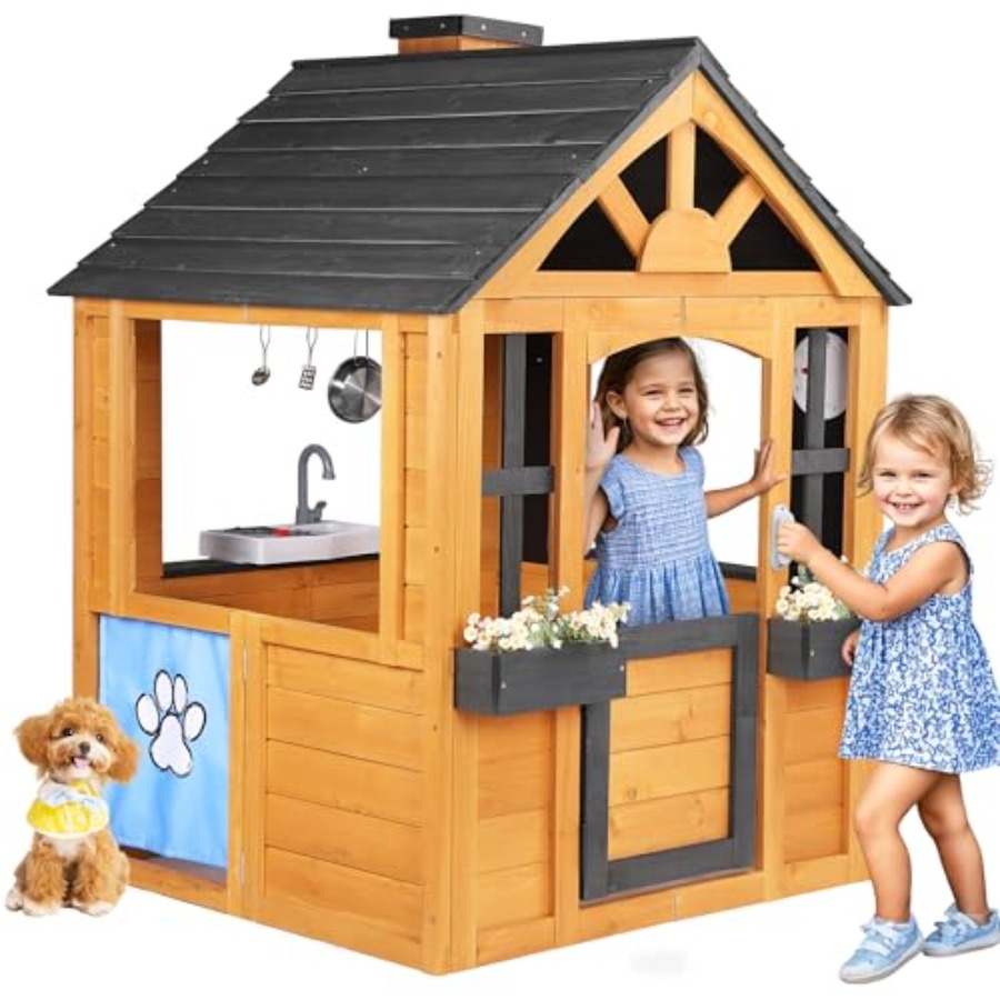 Kids Outdoor Sink - Backyard outdoor playhouse for kids: cedar