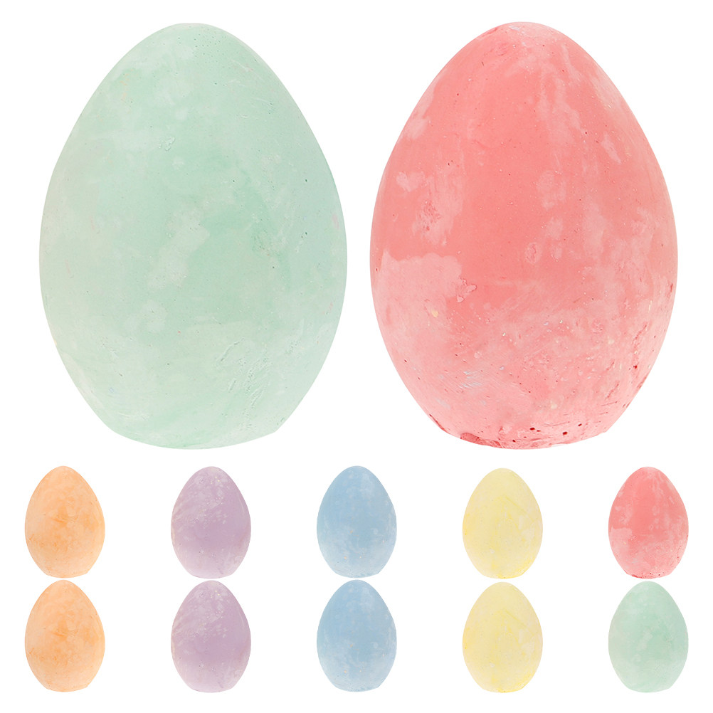 Kids Outdoor Chalkboard - 12Pcs Egg Design Kids Chalk Set