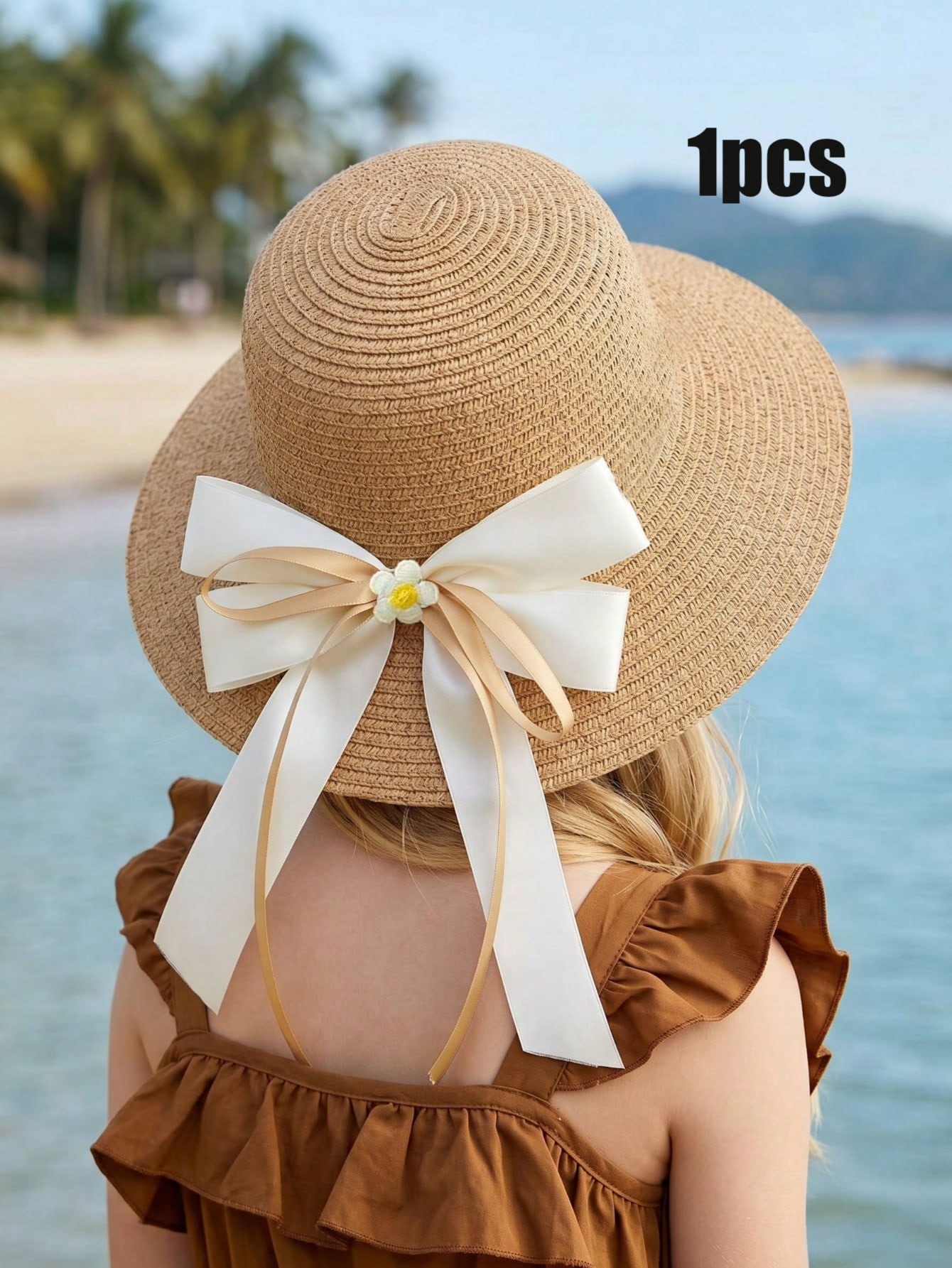Kids Outdoor Park - 1Pc 3-8Y Girls Coffee Bow Straw