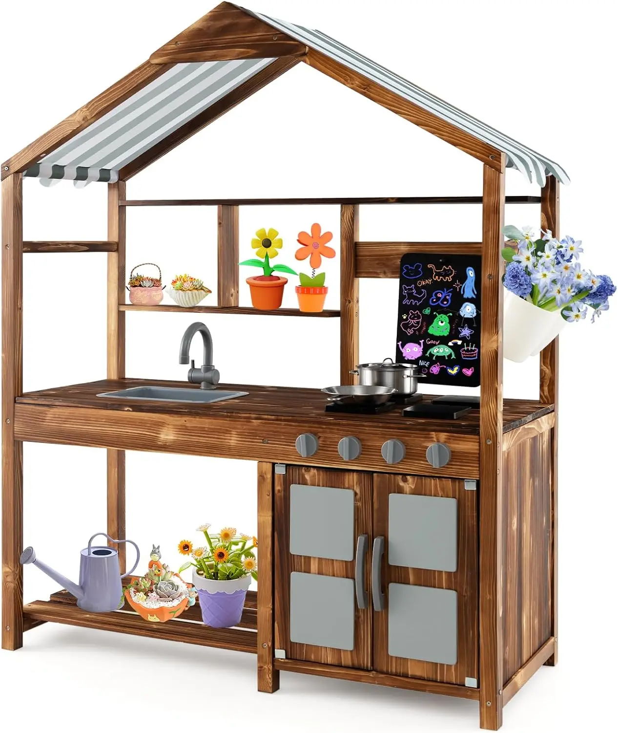 Outdoor Play Kitchen with Cano – обзор и цена Kids Outdoor Chalkboard