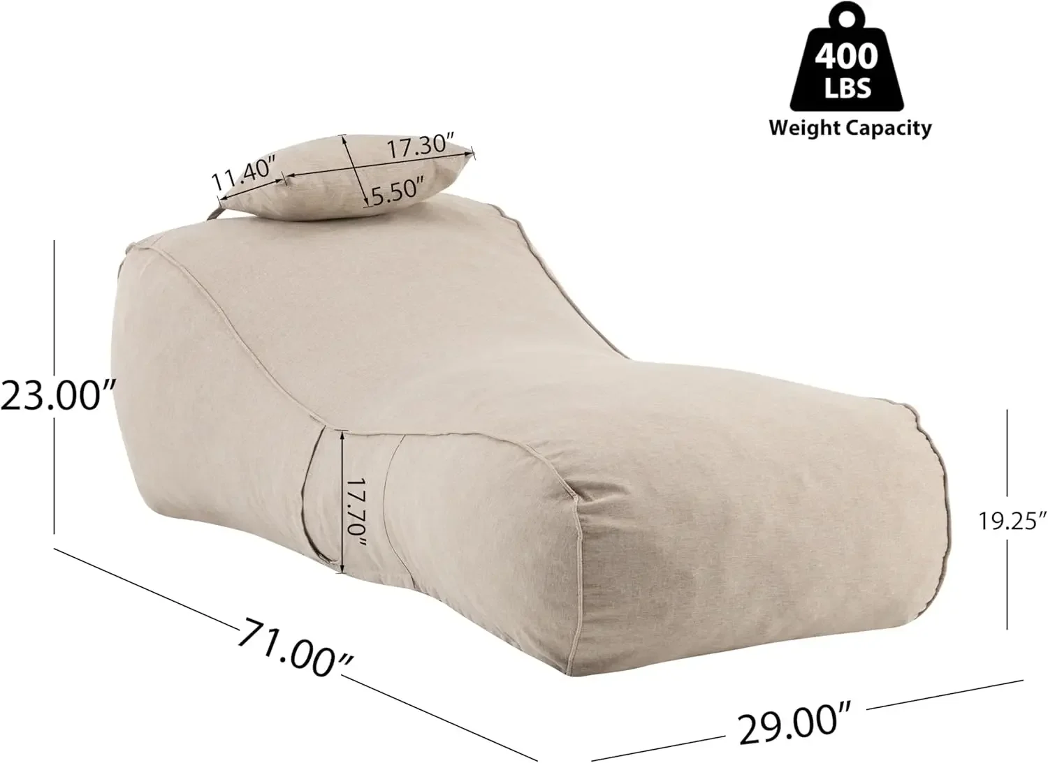 Morton Bean Bag Chair, Fabric  – обзор и цена Kids Outdoor Loungers