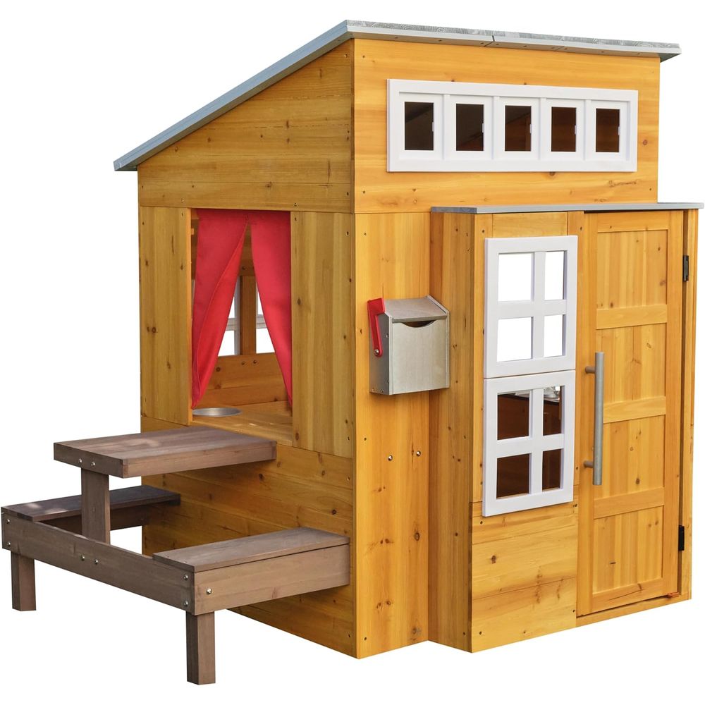 KidKraft Modern Wooden Playhou – обзор и цена Kids Outdoor Wooden Playhouse