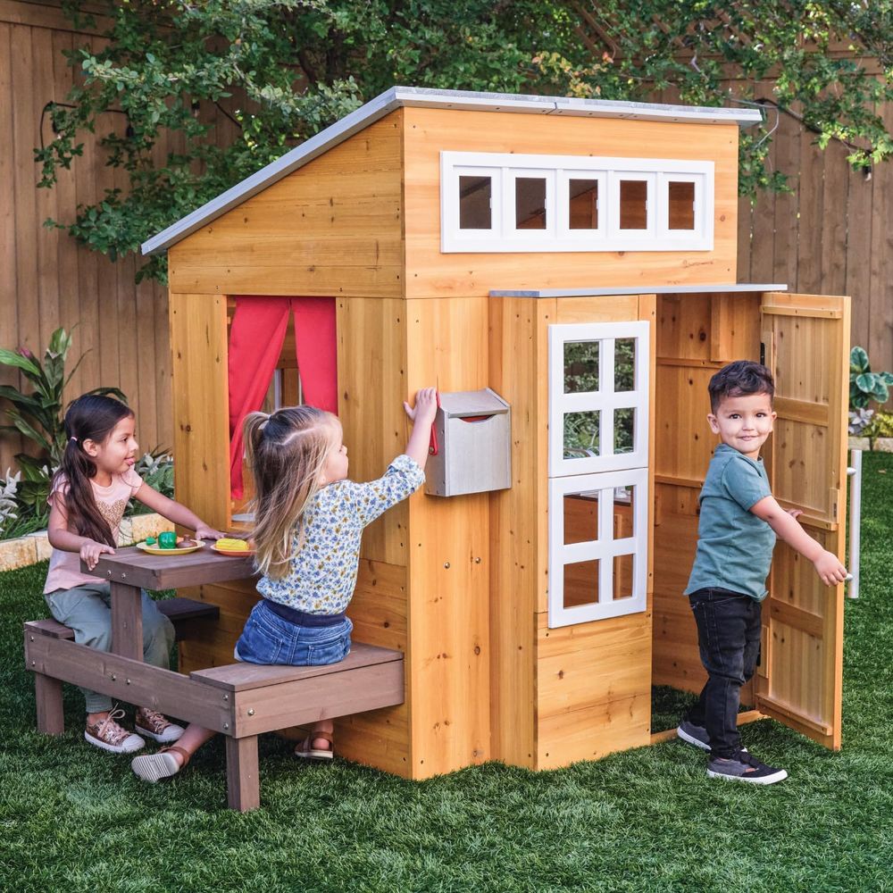 KidKraft Modern Wooden Playhou – обзор и цена Kids Outdoor Wooden Playhouse