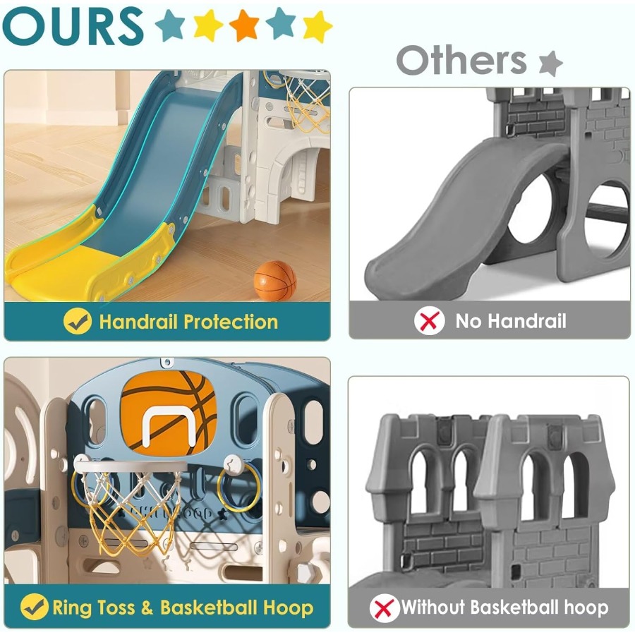 9 in 1 Toddler Slide Kid Slide – обзор и цена Kids Outdoor Basketball
