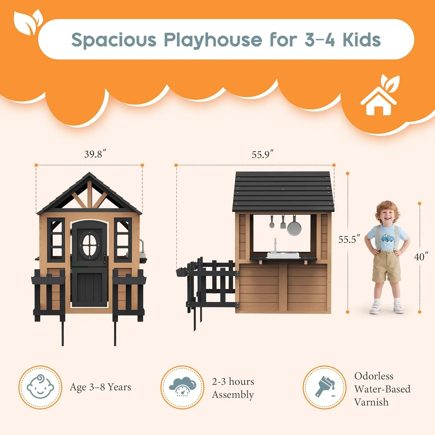 Albott Kids Outdoor Wooden Pla – обзор и цена Kids Outdoor Wooden Playhouse