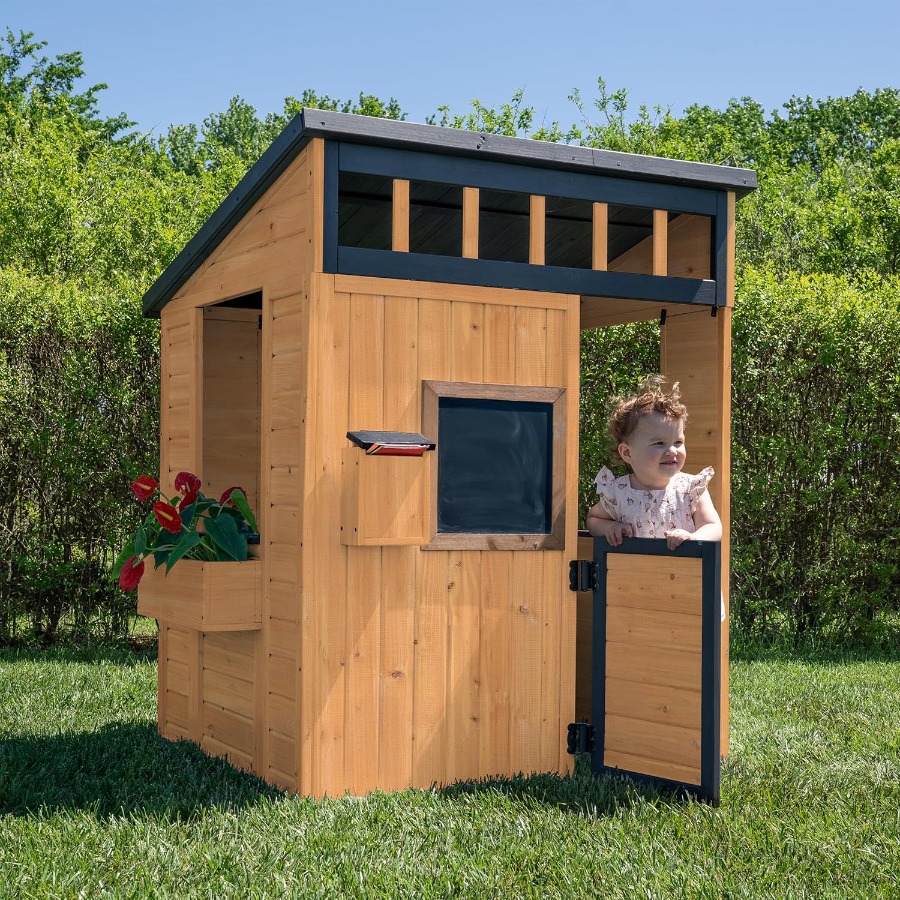 Wooden Kids Playhouse with Pla – обзор и цена Kids Outdoor Chalkboard
