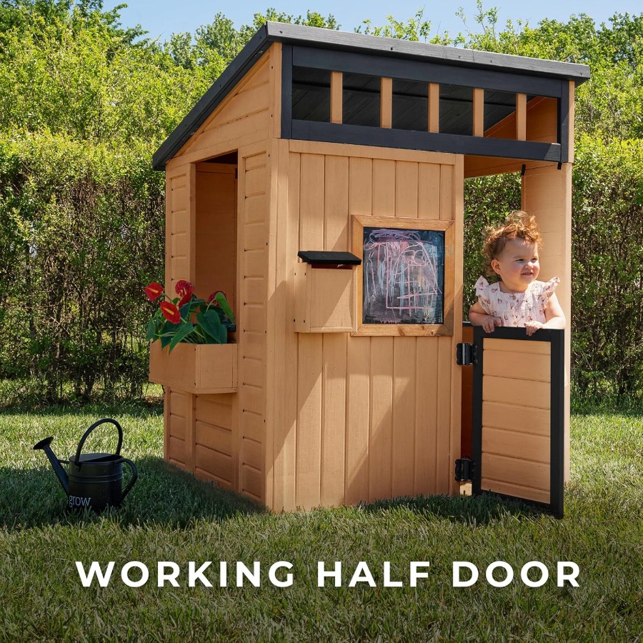 Wooden Kids Playhouse with Pla – обзор и цена Kids Outdoor Chalkboard