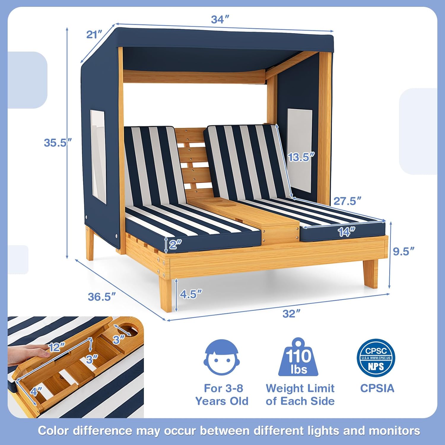 Kids Double Chaise Lounge Outd – обзор и цена Kids Outdoor Loungers