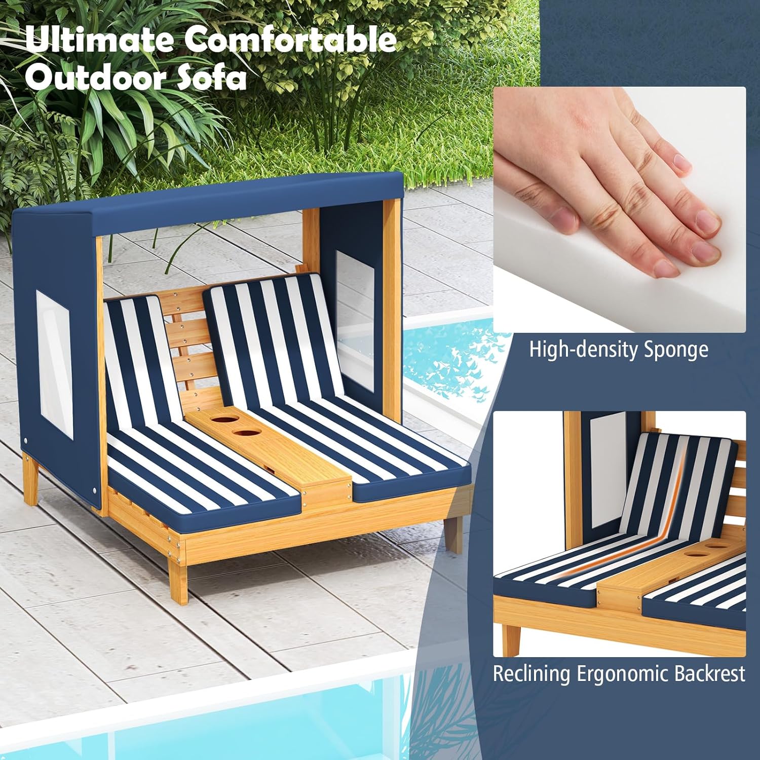Kids Double Chaise Lounge Outd – обзор и цена Kids Outdoor Loungers