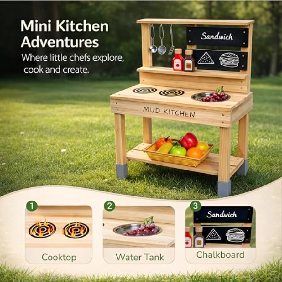 Outdoor wooden mud kitchen for – обзор и цена Kids Outdoor Sink