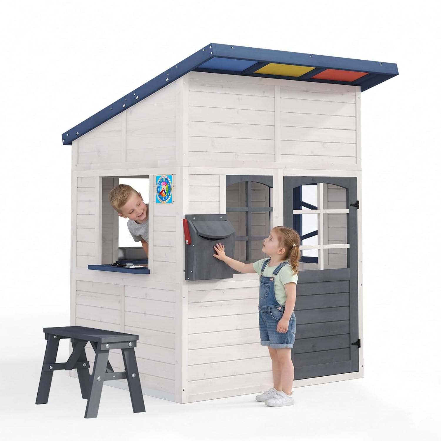 Wooden Kids Outdoor Playhouse  – обзор и цена Kids Outdoor Wooden Playset