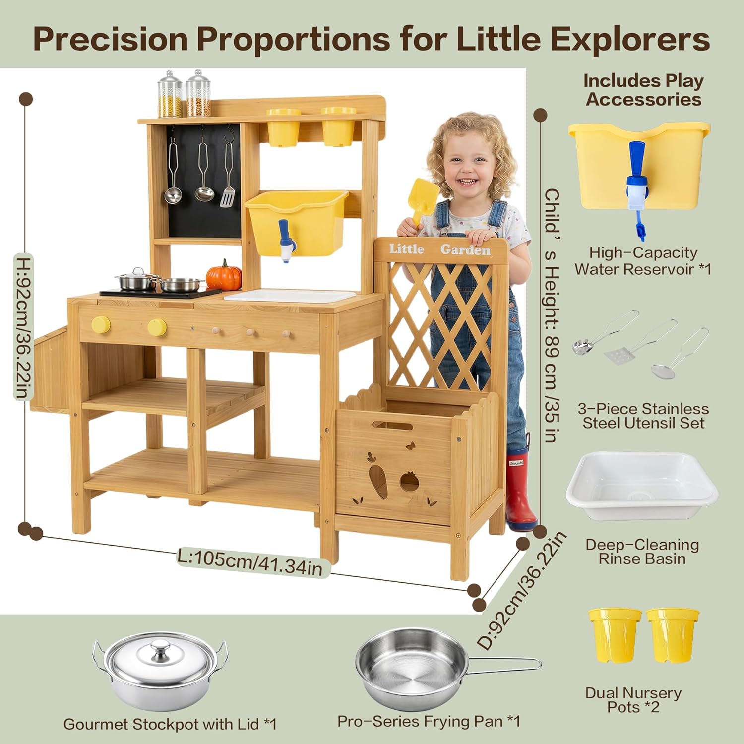 Wooden Mud Kitchen for Kids, O – обзор и цена Kids Outdoor Sink