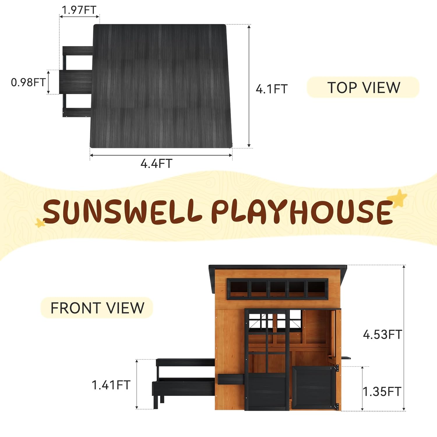 Fir Wooden Kids Playhouse with – обзор и цена Kids Outdoor Chalkboard