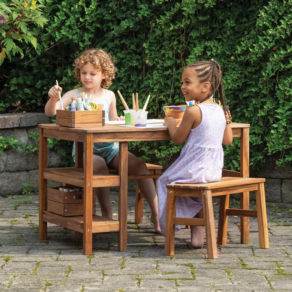 Kids Outdoor Crat Table and 2  – обзор и цена Kids Outdoor Wooden Playset
