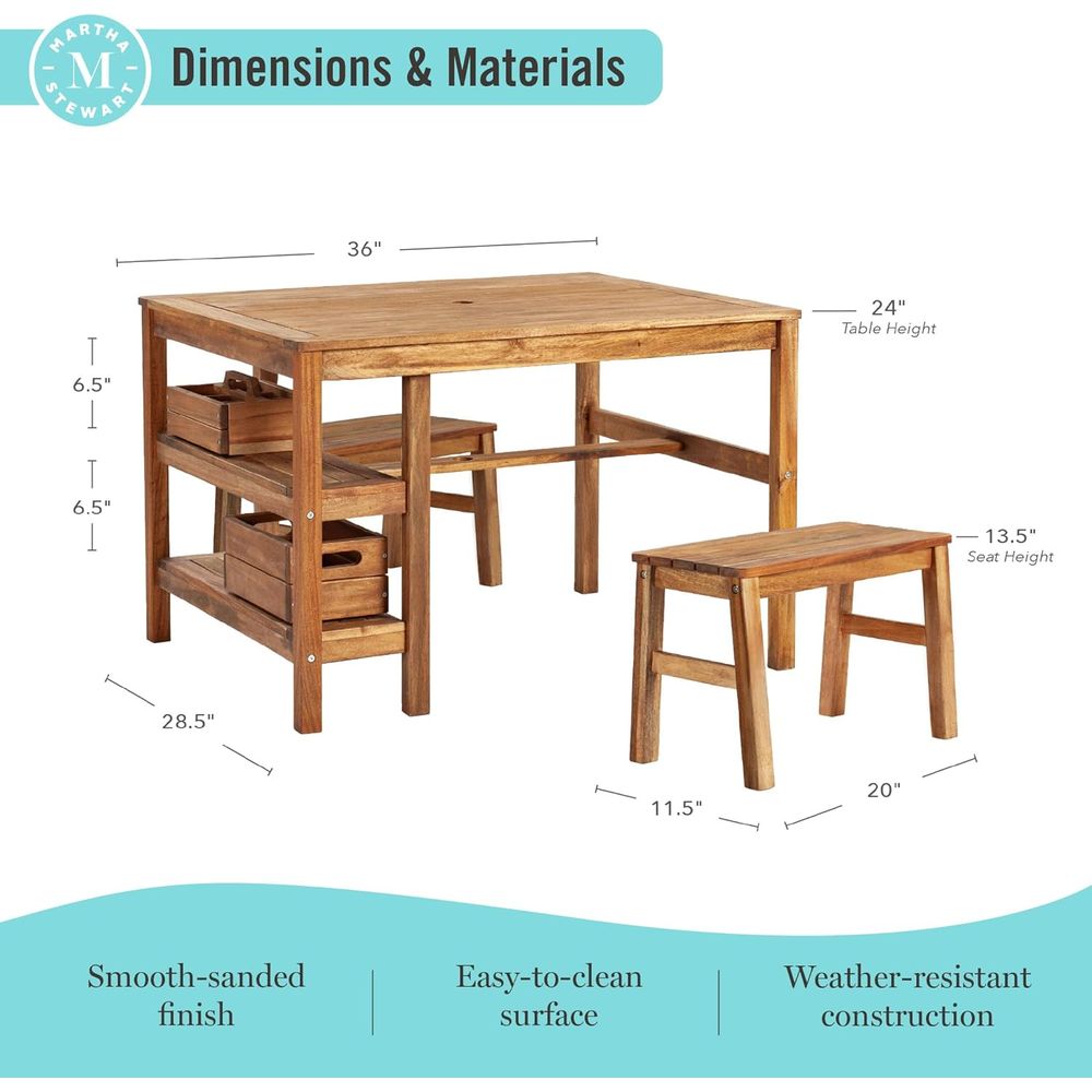 Kids Outdoor Crat Table and 2  – обзор и цена Kids Outdoor Wooden Playset