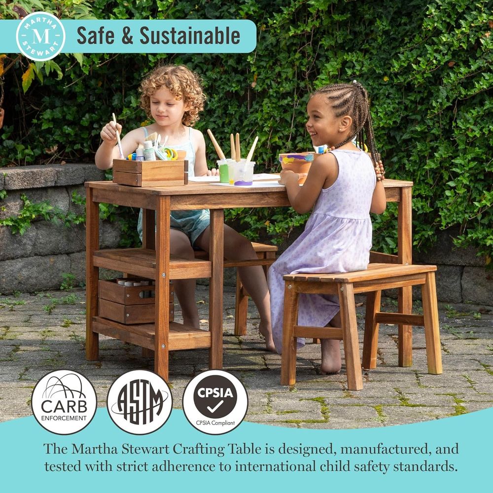 Kids Outdoor Crat Table and 2  – обзор и цена Kids Outdoor Wooden Playset