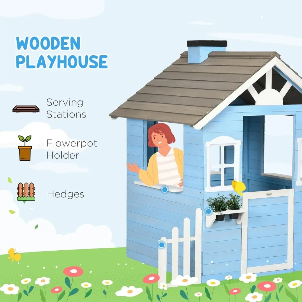 Playhouse For Kids Outdoor Cou – обзор и цена Kids Outdoor Wooden Playhouse