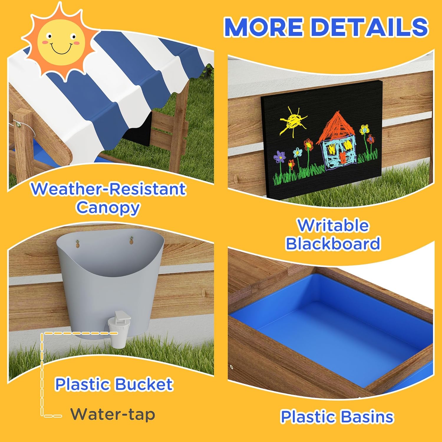 Wooden Sandbox Canopy Kids San – обзор и цена Kids Outdoor Wooden Playset