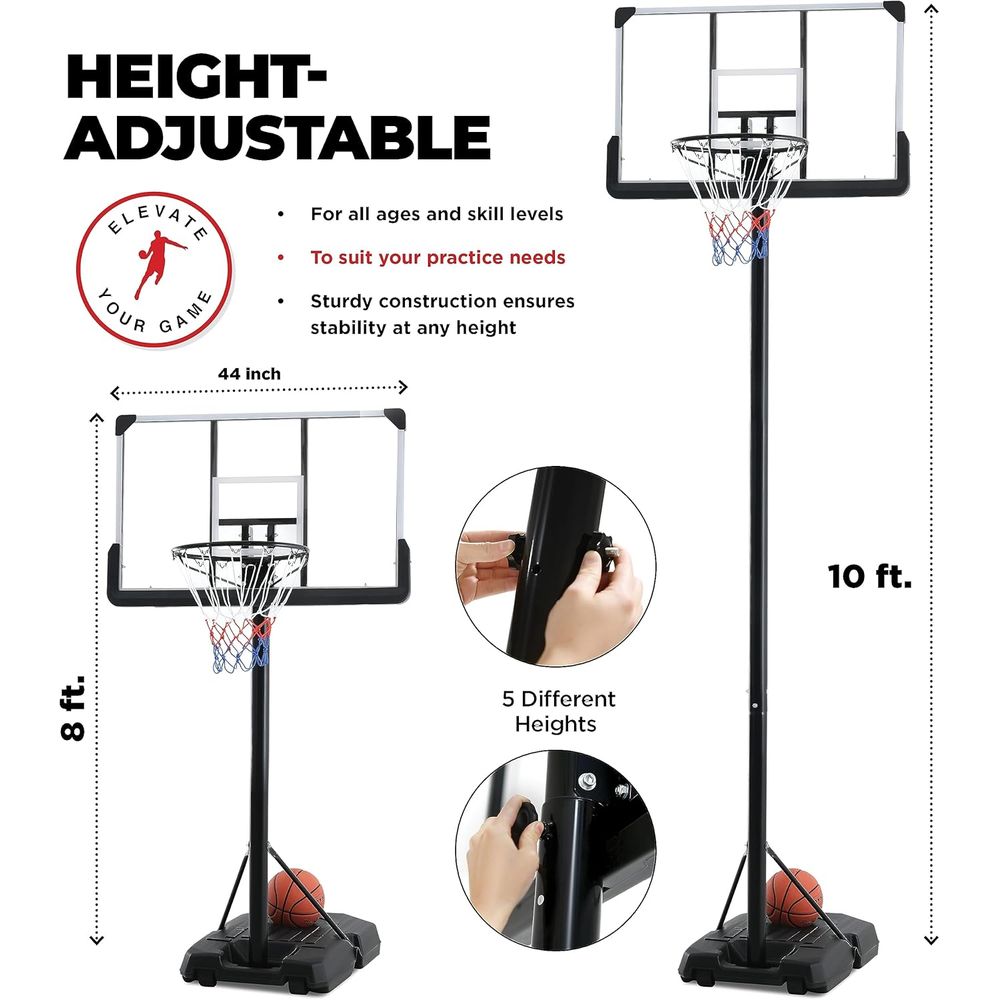 Adjustable 44 Shatterproof Bac – обзор и цена Kids Outdoor Basketball