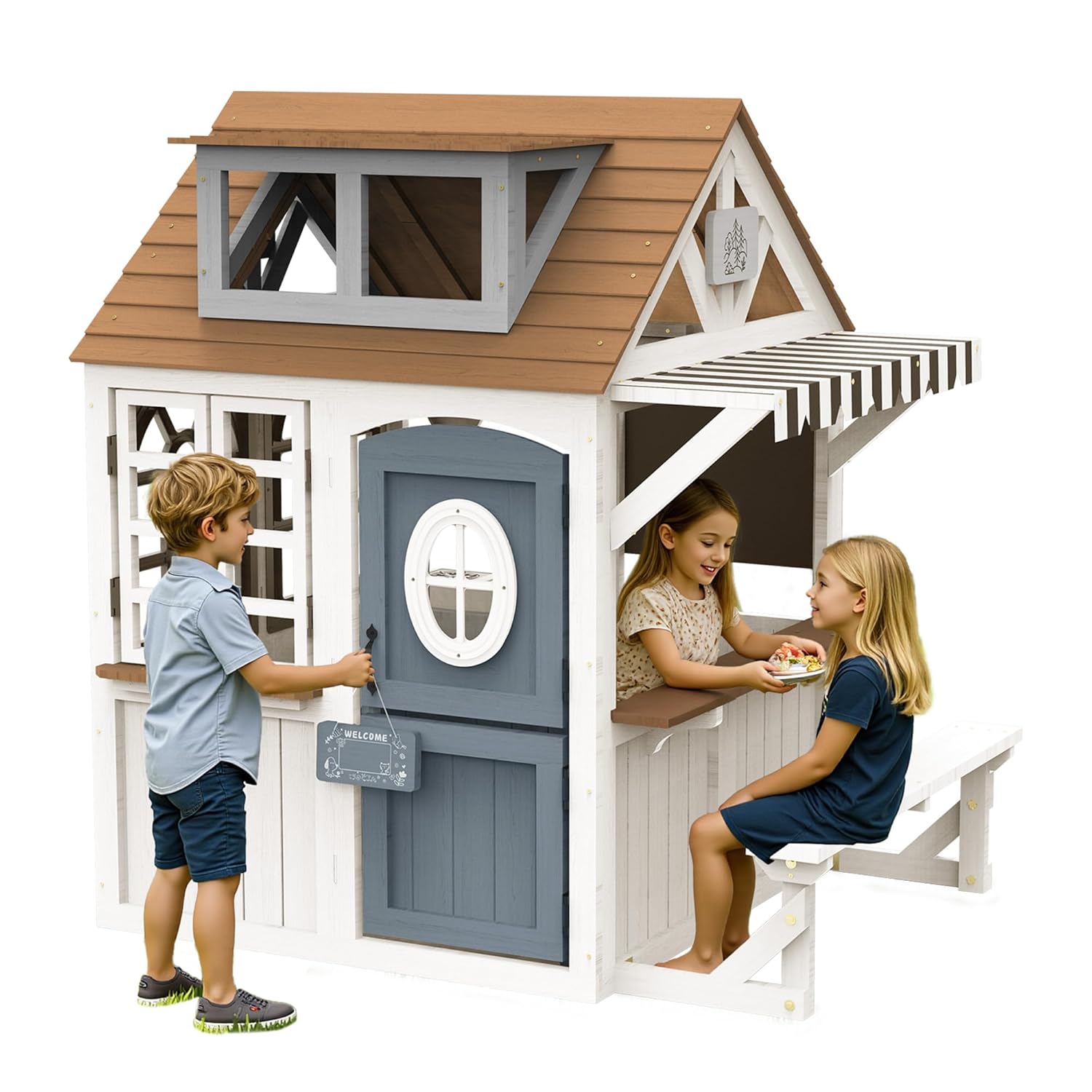 Kids Wooden Outdoor Playhouse  – обзор и цена Kids Outdoor Chalkboard
