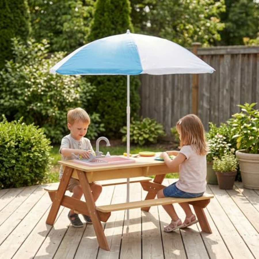 Outdoor kids picnic table with – обзор и цена Kids Outdoor Sink