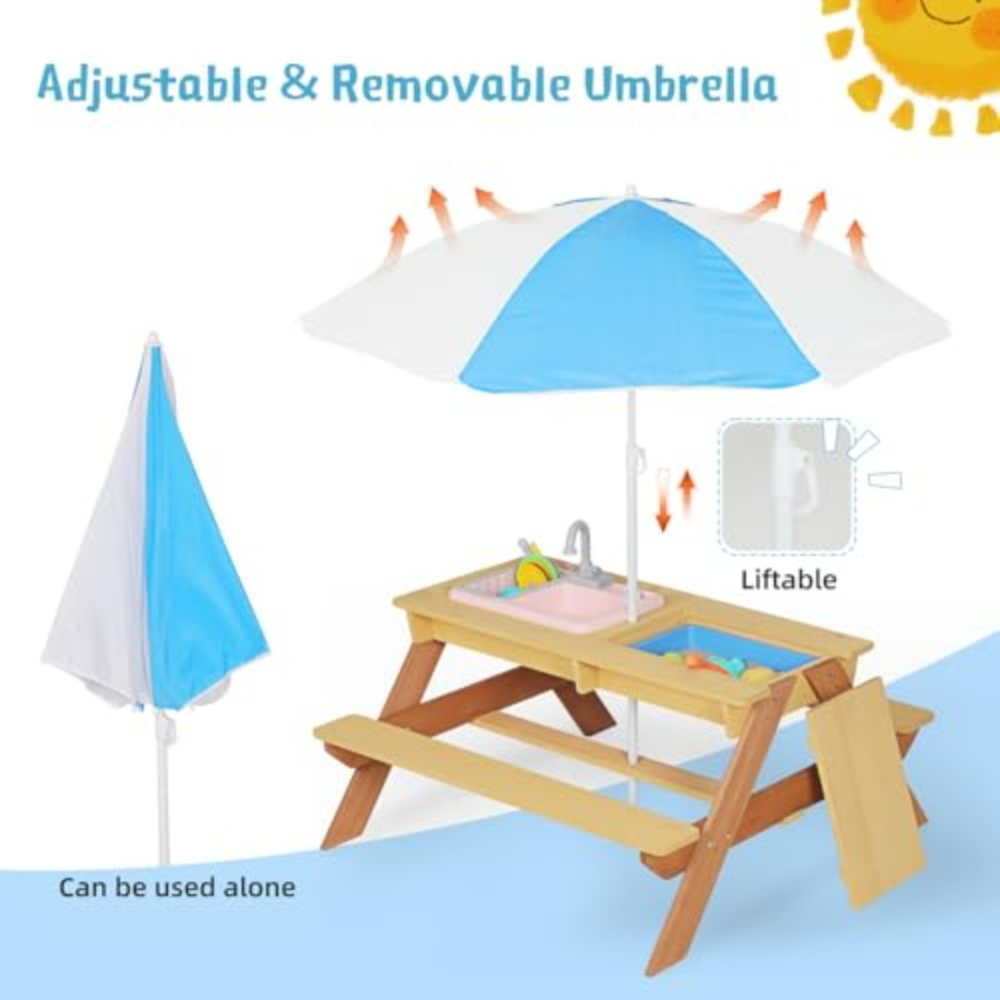 Outdoor kids picnic table with – обзор и цена Kids Outdoor Sink