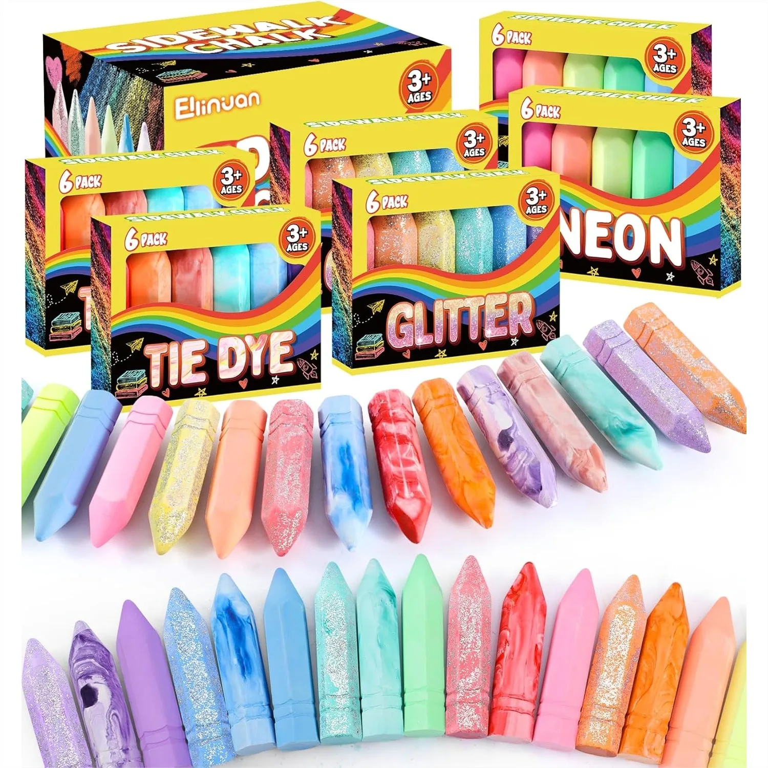 36 Pcs Washable Sidewalk Chalk – обзор и цена Kids Outdoor Chalkboard