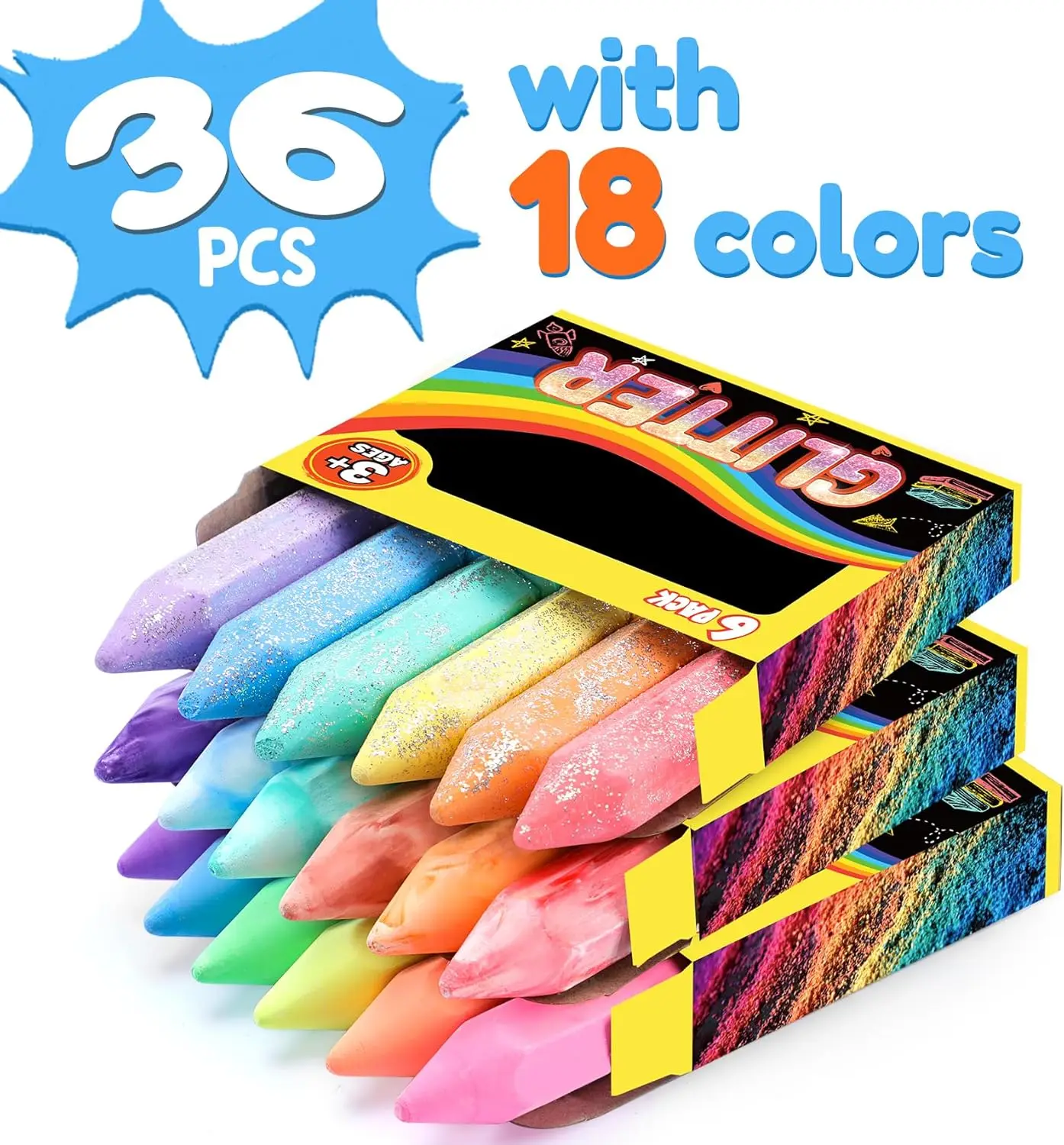 36 Pcs Washable Sidewalk Chalk – обзор и цена Kids Outdoor Chalkboard