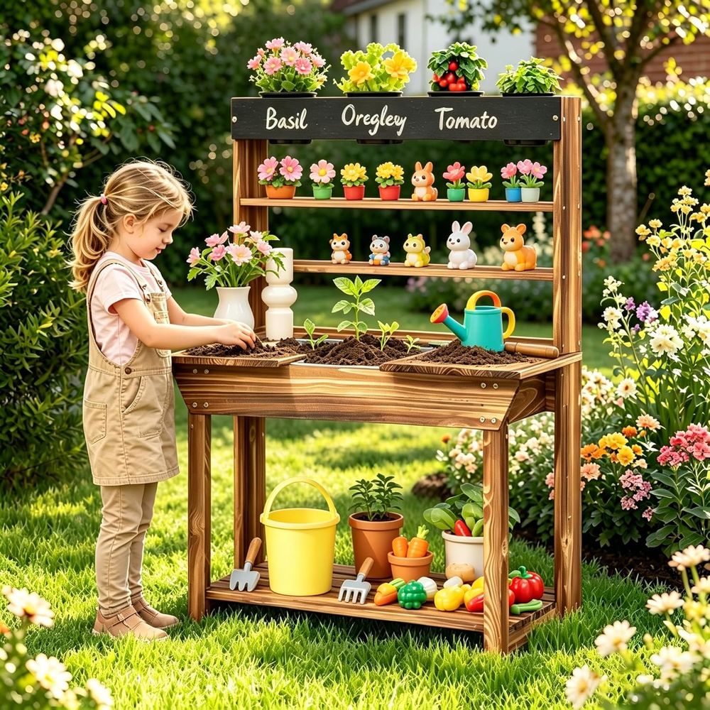 Wooden Kids Gardening Bench wi – обзор и цена Kids Outdoor Chalkboard