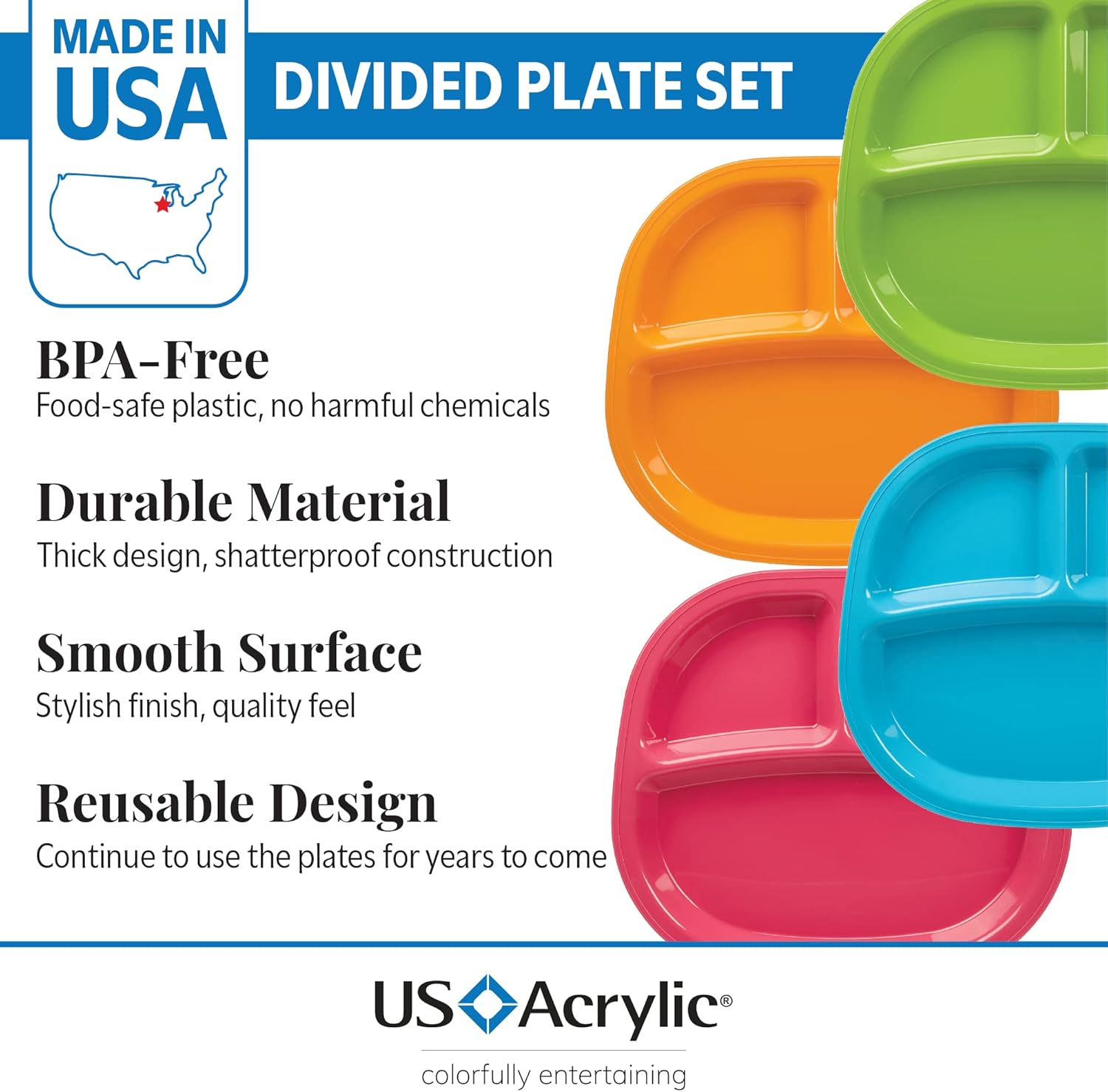 3-Compartment Divided Plastic  – обзор и цена Kids Outdoor Dining Set