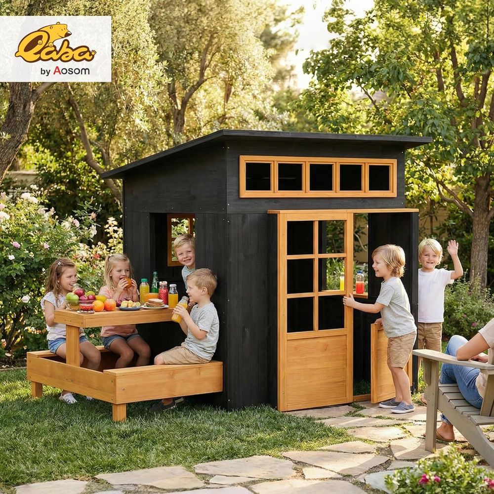 Qaba Kids Outdoor Playhouse, i – обзор и цена Kids Outdoor Chalkboard
