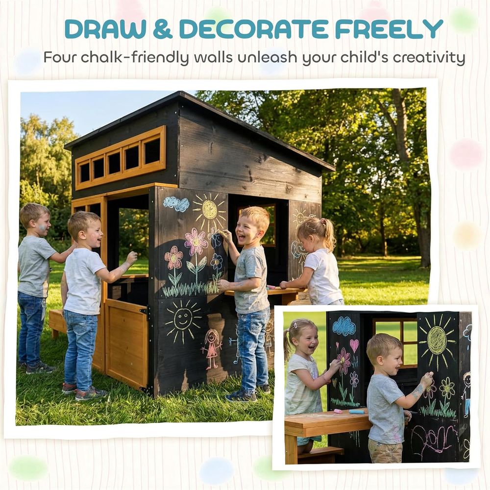 Qaba Kids Outdoor Playhouse, i – обзор и цена Kids Outdoor Chalkboard