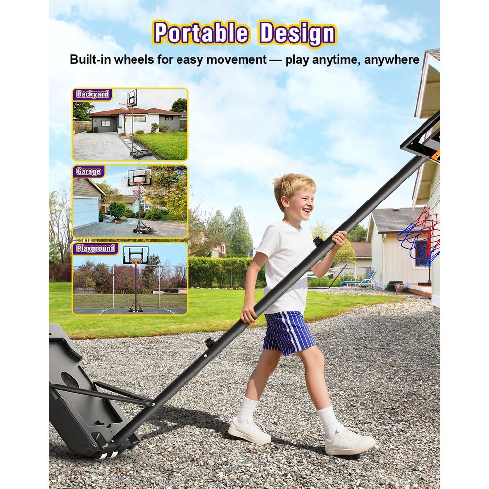 Portable Adjustable Height Bas – обзор и цена Kids Outdoor Basketball