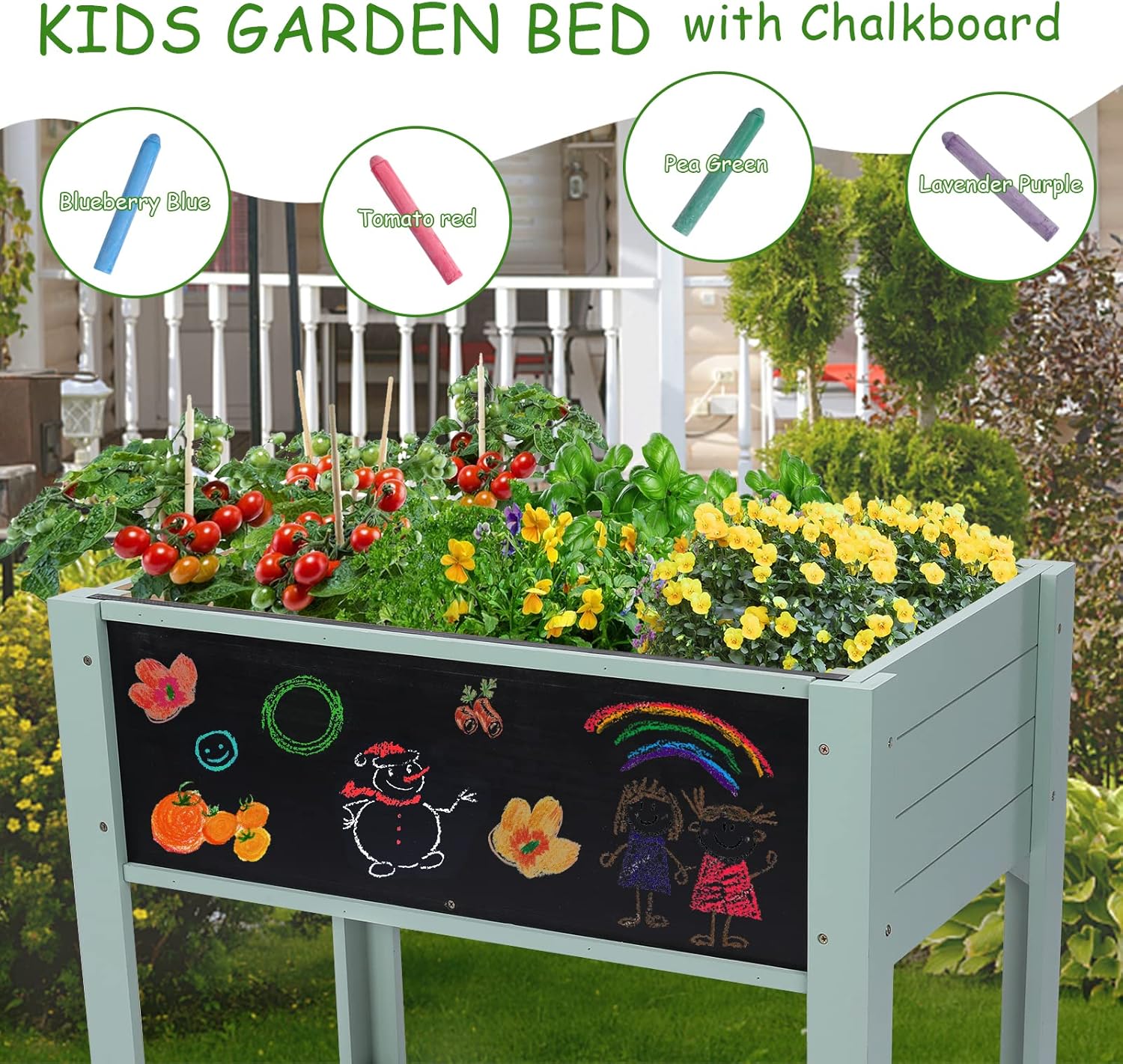 Raised Garden Bed-Planters for – обзор и цена Kids Outdoor Chalkboard