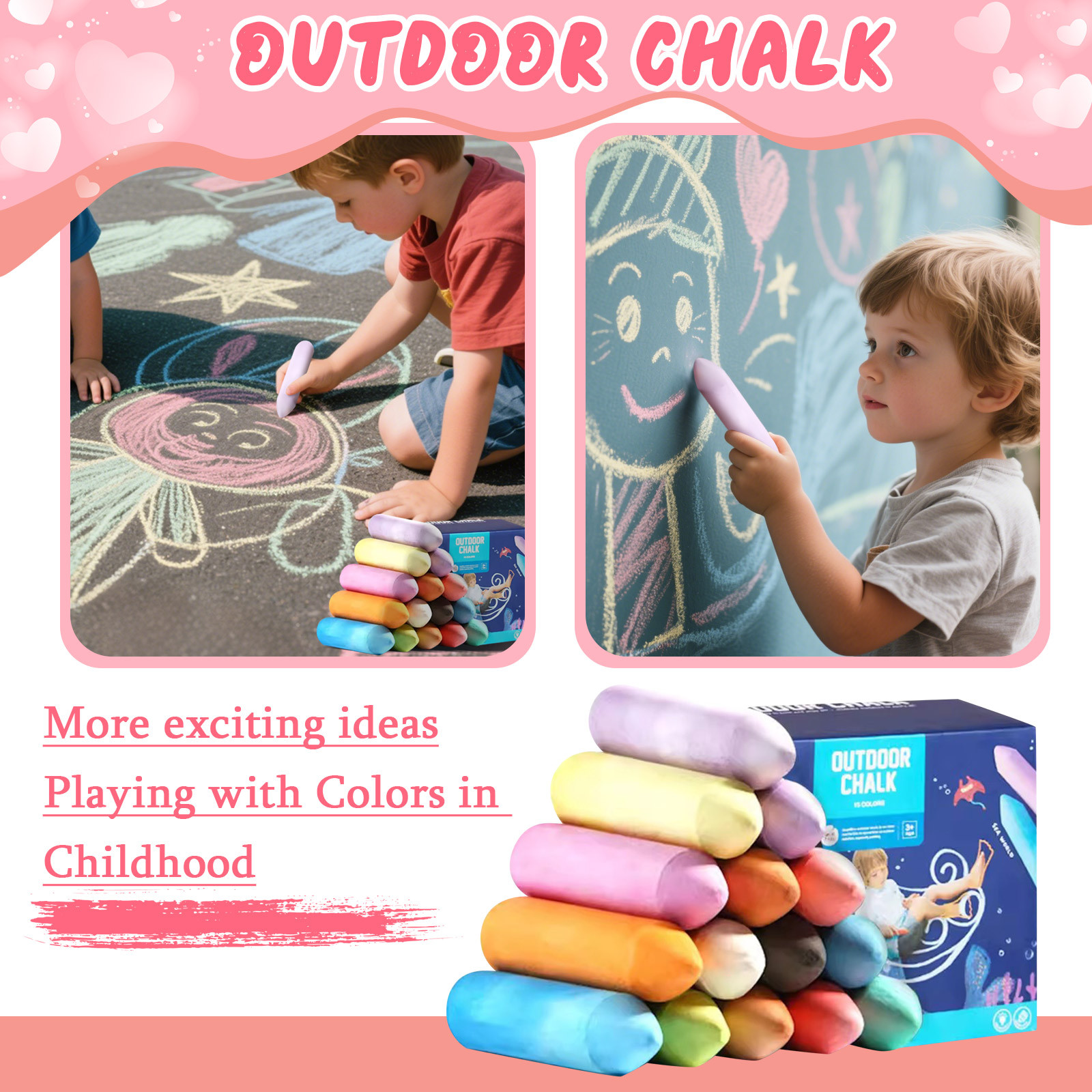 Washable Jumbo Sidewalk Colors – обзор и цена Kids Outdoor Chalkboard