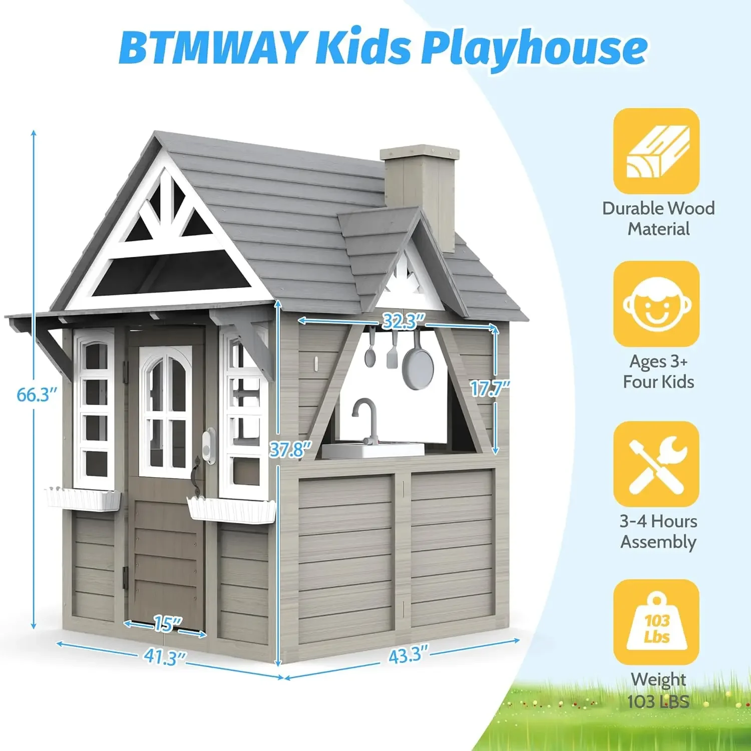 Kids Outdoor Playhouse,Cedar G – обзор и цена Kids Outdoor Sink