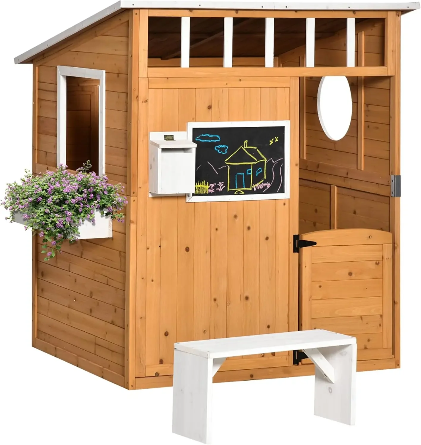 Wooden Playhouse for Kids Outd – обзор и цена Kids Outdoor Wooden Playhouse