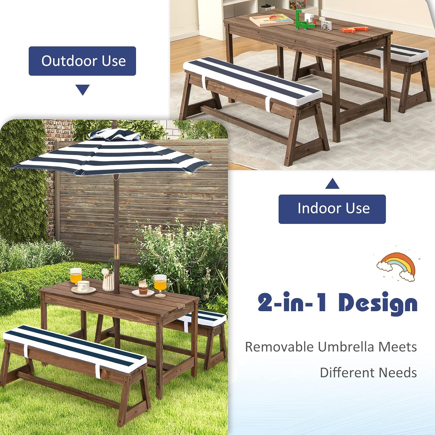 Height Adjustable Wooden Kids  – обзор и цена Kids Outdoor Chair And Table