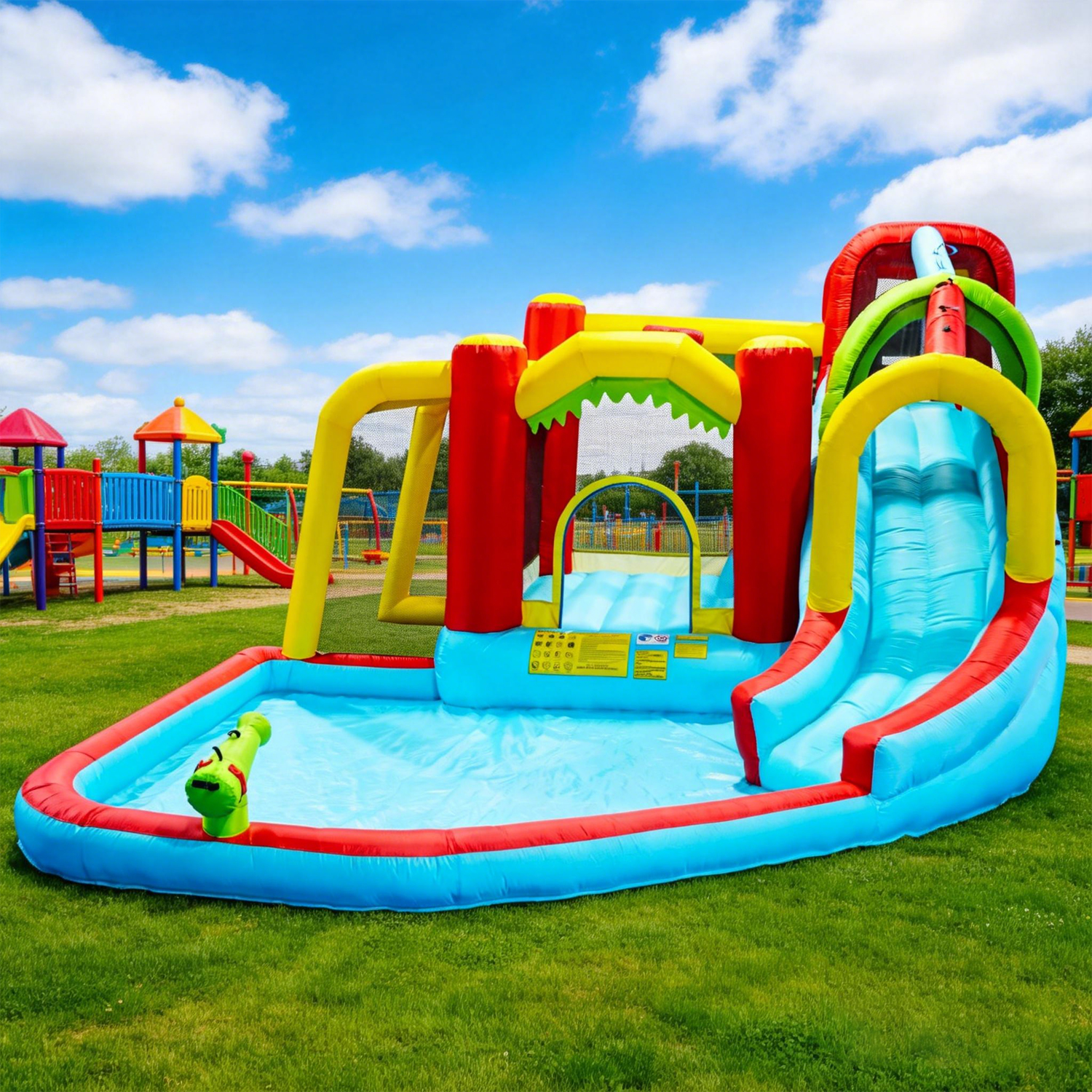 7in1 Inflatable Water Slide Pa – обзор и цена Kids Outdoor Park