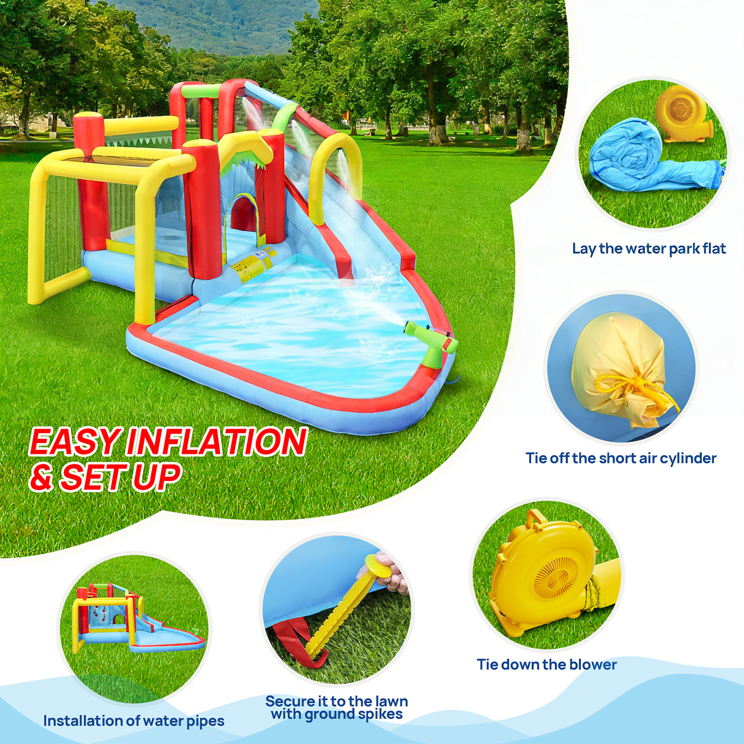 7in1 Inflatable Water Slide Pa – обзор и цена Kids Outdoor Park