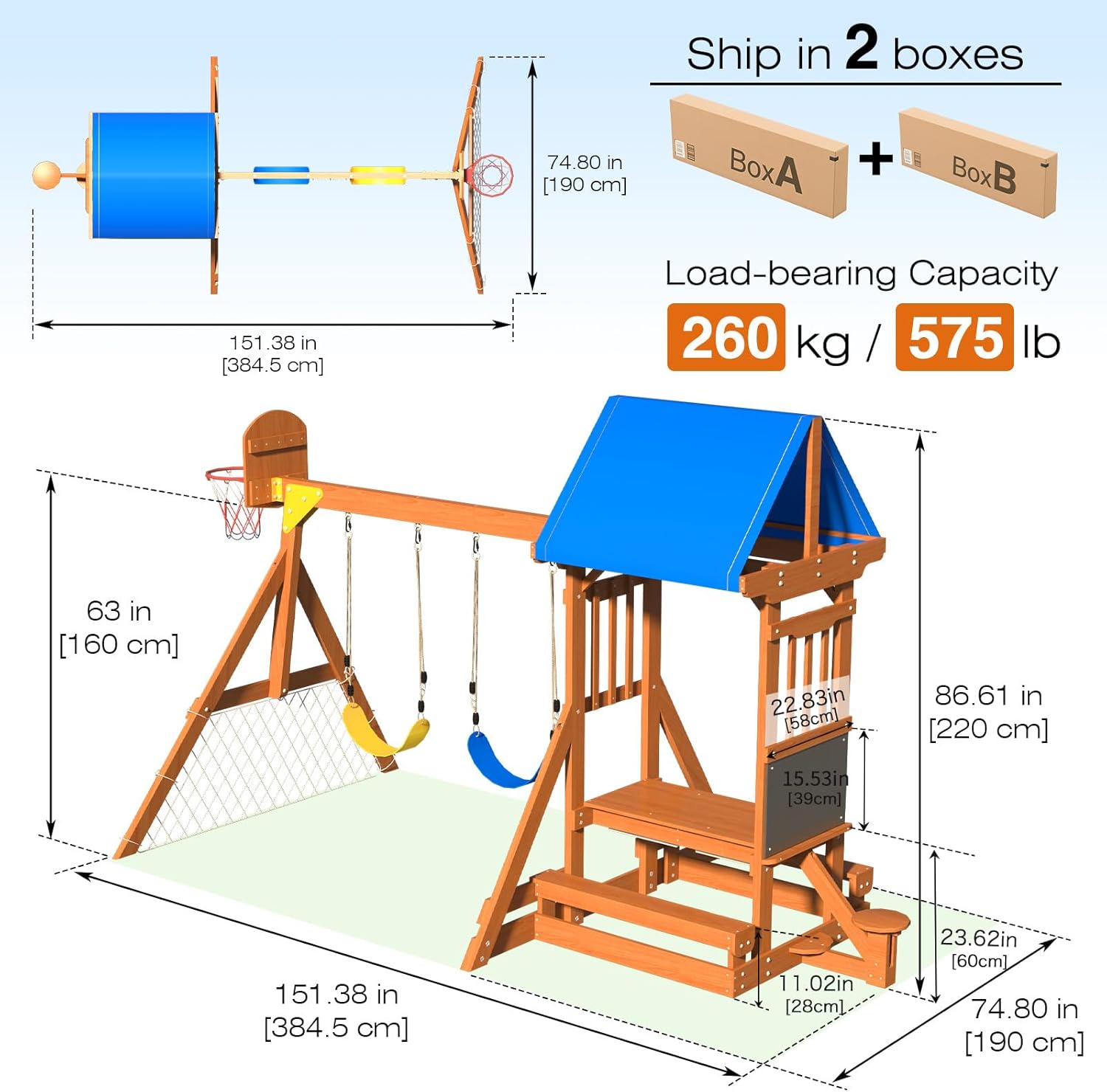 6-in-1 Wooden Playground Plays – обзор и цена Kids Outdoor Wooden Playset